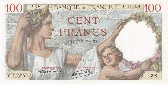 100 Francs 1940